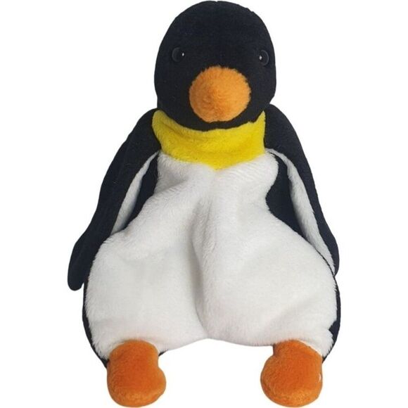 VTG Ty Beanie Babies Waddle Penguin Plush 7.5" Stuffed Toy 1995 Blk/Wht/Orange - Picture 1 of 7